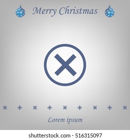 Delete icon. Cross sign in circle - can be used as symbols of wrong, close, deny etc. Vector illustration, EPS 10