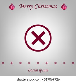 Delete icon. Cross sign in circle - can be used as symbols of wrong, close, deny etc. Vector illustration, EPS 10