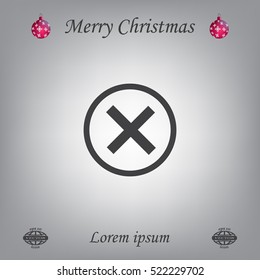 Delete icon. Cross sign in circle - can be used as symbols of wrong, close, deny etc. Vector illustration, EPS 10