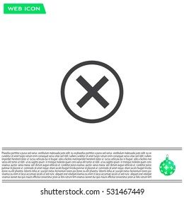 Delete icon. Cross sign in circle - can be used as symbols of wrong, close, deny etc. Vector illustration, EPS 10