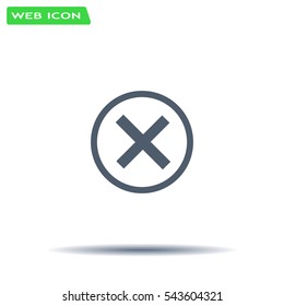 Delete icon. Cross sign in circle - can be used as symbols of wrong, close, deny etc. Vector illustration, EPS 10