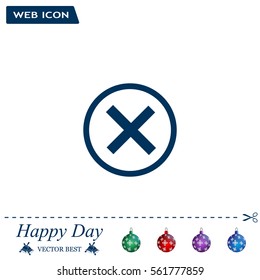 Delete icon. Cross sign in circle - can be used as symbols of wrong, close, deny etc. Vector illustration, EPS 10