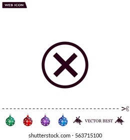 Delete icon. Cross sign in circle - can be used as symbols of wrong, close, deny etc. Vector illustration, EPS 10