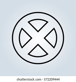 Delete icon. Cross sign in circle - can be used as symbols of wrong, close