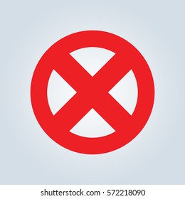Delete icon. Cross sign in circle - can be used as symbols of wrong, close
