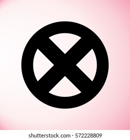 Delete icon. Cross sign in circle - can be used as symbols of wrong, close