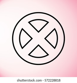 Delete icon. Cross sign in circle - can be used as symbols of wrong, close