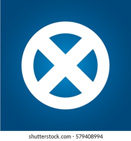 Delete icon. Cross sign in circle - can be used as symbols of wrong, close