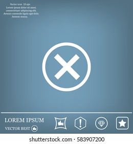 Delete icon. Cross sign in circle - can be used as symbols of wrong, close, deny etc. Vector illustration, EPS 10
