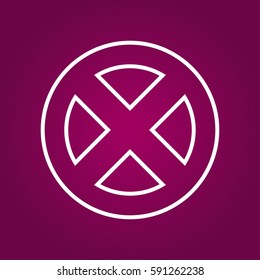 Delete icon. Cross sign in circle - can be used as symbols of wrong, close