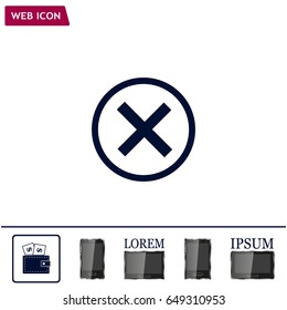 Delete icon. Cross sign in circle - can be used as symbols of wrong, close, deny etc. Vector illustration, EPS 10