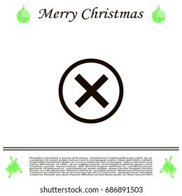 Delete icon. Cross sign in circle - can be used as symbols of wrong, close, deny etc. Vector illustration, EPS 10