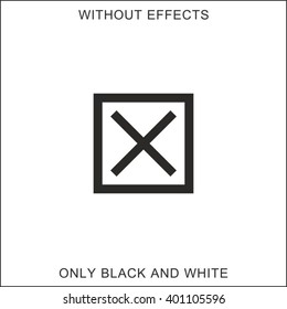 Delete icon. Cross sign in square