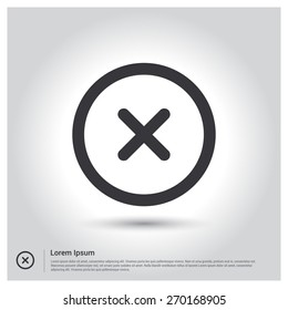 Delete icon | Decline icon | rejected sign Vector illustration for web site, mobile application. Simple flat metro design style. Outline Icon. Flat design style