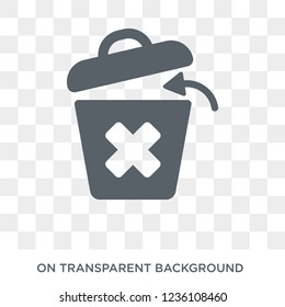 Delete icon. Delete design concept from  collection. Simple element vector illustration on transparent background.