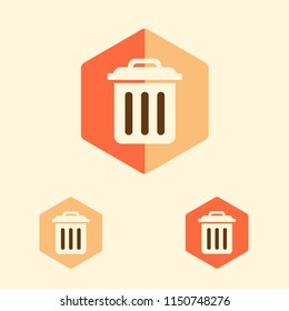 delete icon in flat design style. vector icon button