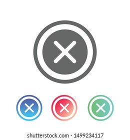 Delete icon, flat design style