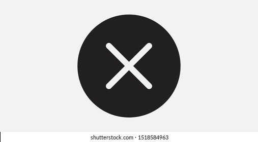 Delete icon, flat design style. X Circle vector icon isolated on background. Incorrect . Close Icon. Filled icon