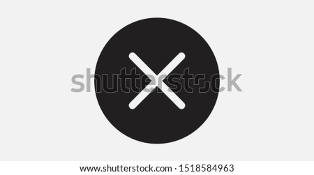 Delete icon, flat design style. X Circle vector icon isolated on background. Incorrect . Close Icon. Filled icon