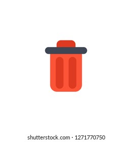 Delete icon flat element. Vector illustration of delete icon flat isolated on clean background for your web mobile app logo design.