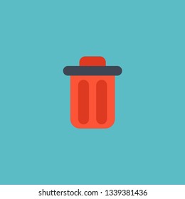 Delete icon flat element. Vector illustration of delete icon flat isolated on clean background for your web mobile app logo design.