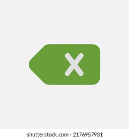 Delete icon in flat style about text editor, use for website mobile app presentation