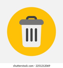 Icono de eliminación en estilo plano sobre elementos esenciales, uso para presentación de aplicaciones móviles del sitio web
