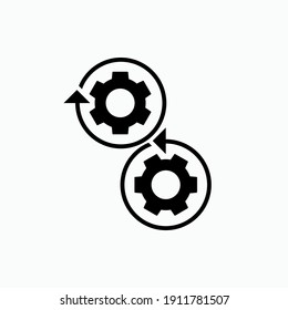 Delete Icon. Gear Rotation, Waste Treatment Symbol - Vector.