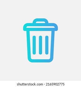 Icono de eliminación en el estilo de degradado sobre elementos esenciales, uso para presentación de aplicaciones móviles del sitio web