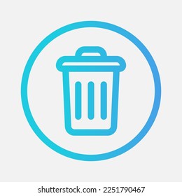 Delete icon in gradient style about essentials, use for website mobile app presentation
