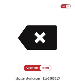 Delete icon isolated on white background. Modern, simple symbol in trendy design style for website, mobile, app, graphic, logo, UI. Flat vector element illustration. EPS10.