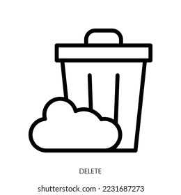 delete icon. Line Art Style Design Isolated On White Background