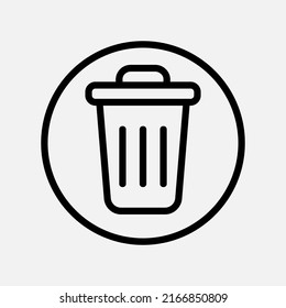 Delete icon in line style about user interface, use for website mobile app presentation