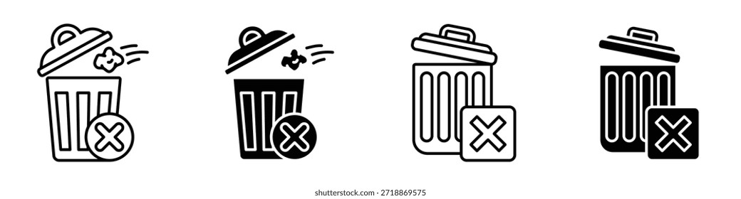 Icono de Borrar en paquete de estilo lineal y Clipart sobre fondo blanco.