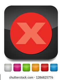Delete icon - no sign, close symbol vector, cancel, wrong and reject illustration
