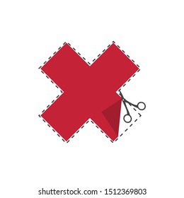 Delete icon - no sign, close symbol vector, cancel, wrong and reject illustration.