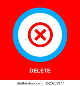 Delete icon - no sign, close symbol vector, cancel, wrong and reject illustration