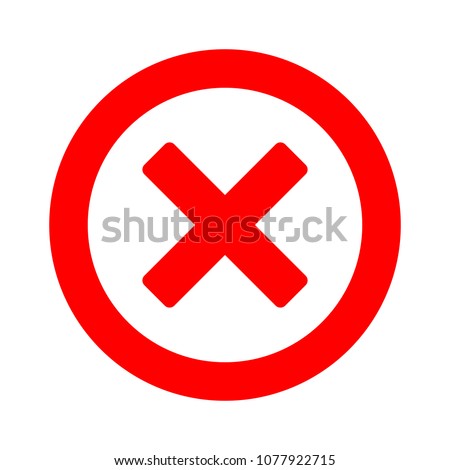 Delete icon - no sign, close symbol vector, cancel, wrong and reject illustration