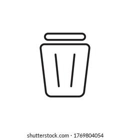 delete icon outline design vector illustration black style. isolated on white background