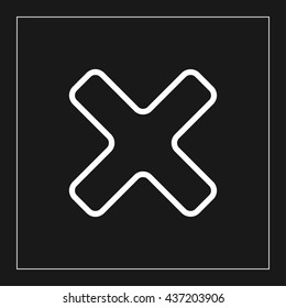 delete icon. remove line icon