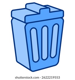 Ícone Excluir representado por ícone Excluir simples Estilo azul.