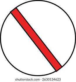 Delete icon round shape red and white art