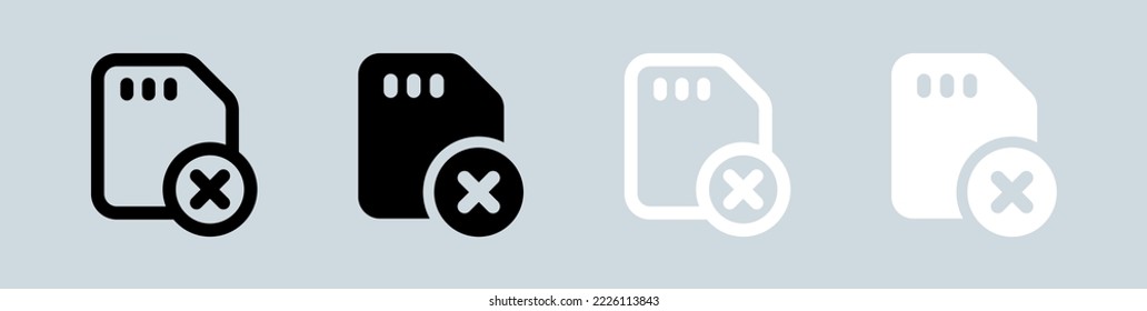 Delete icon set in black and white. Remove signs vector illustration.