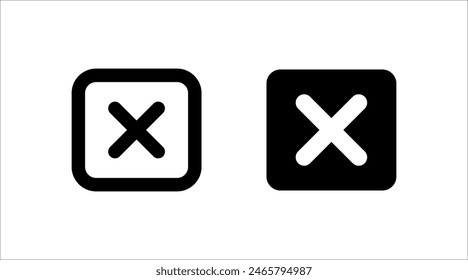 Delete icon set. Cross sign in circle - can be used as symbols of wrong, close. vector eps 10.