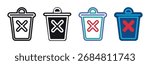 Delete icon set. recycle bin icon. vector trash can icon set ,dustbin and garbage box icon , vector illustration.
