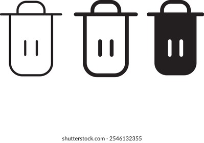 Conjunto de iconos de Borrar. signo de basura. Cesta o quitar signo y símbolo