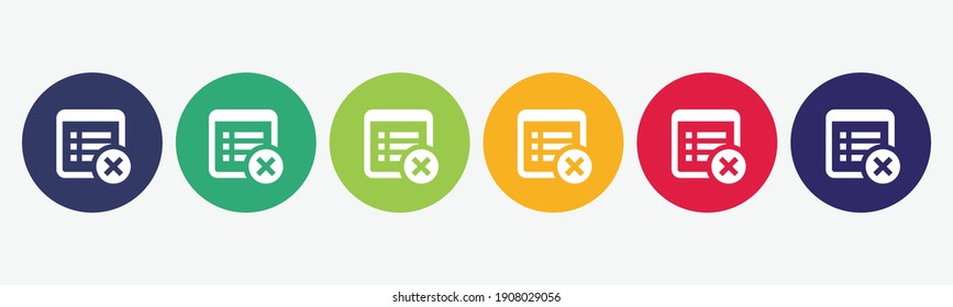 Delete icon set vector isolated.