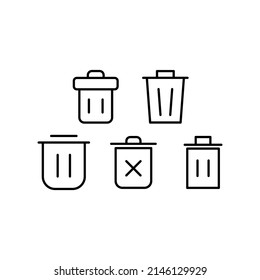 Delete Icon Set Vector Symbol Design Illustration