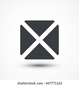 Delete icon square. Eps10, JPEG, Picture, Image, Logo, Sign, Design, Flat, App, UI, Web, Art, Vector, Solid Style