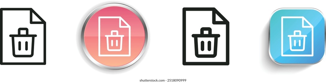 delete icon. Thin Linear, Regular and Button Style Design Isolated On White Background